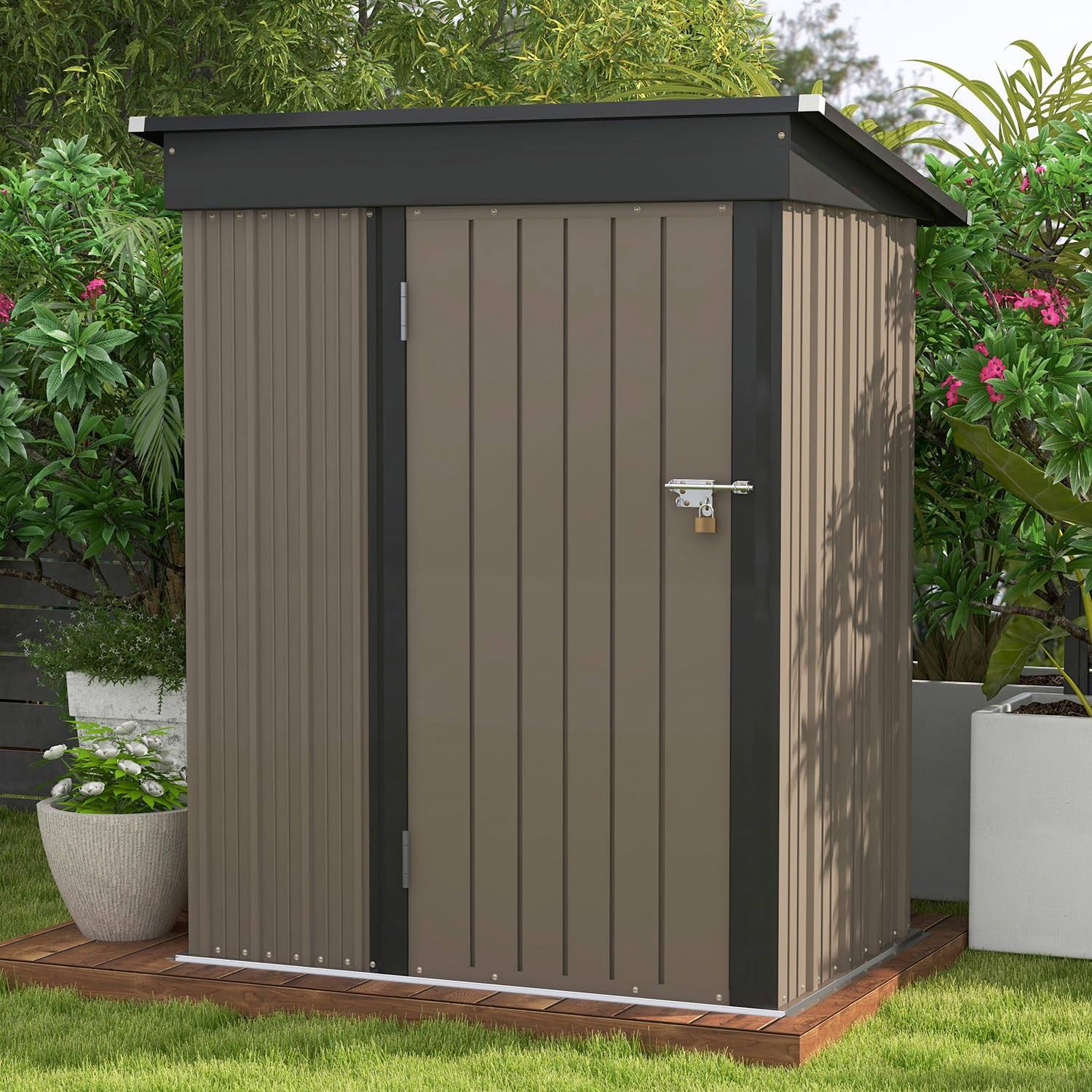 5x3 ft Outdoor Storage Shed and Lockable Door | adamsbargianshop